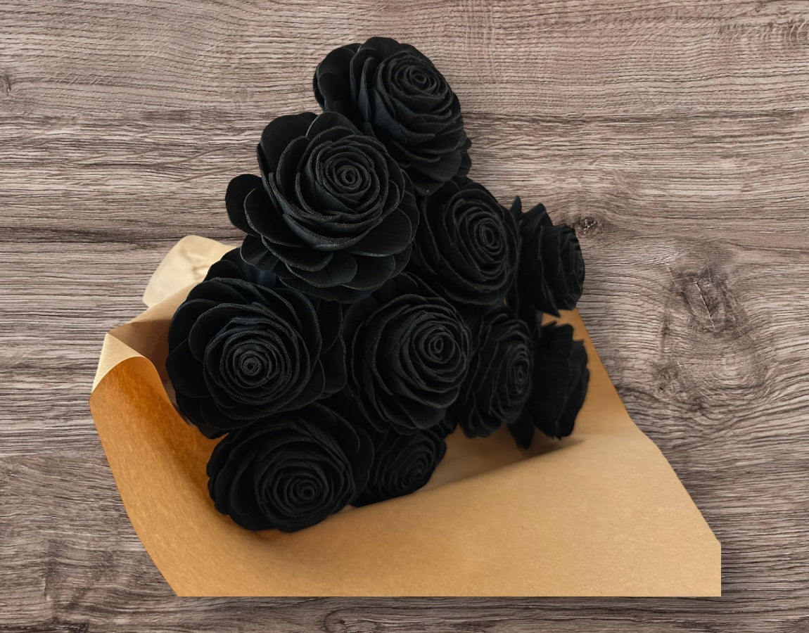 Stemmed Wood Flowers - New Beauty Black - Luv Sola Flowers