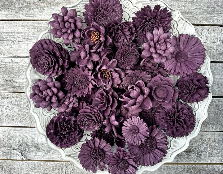 Sola Wood Flowers - Eggplant Dyed Flowers - Luv Sola Flowers