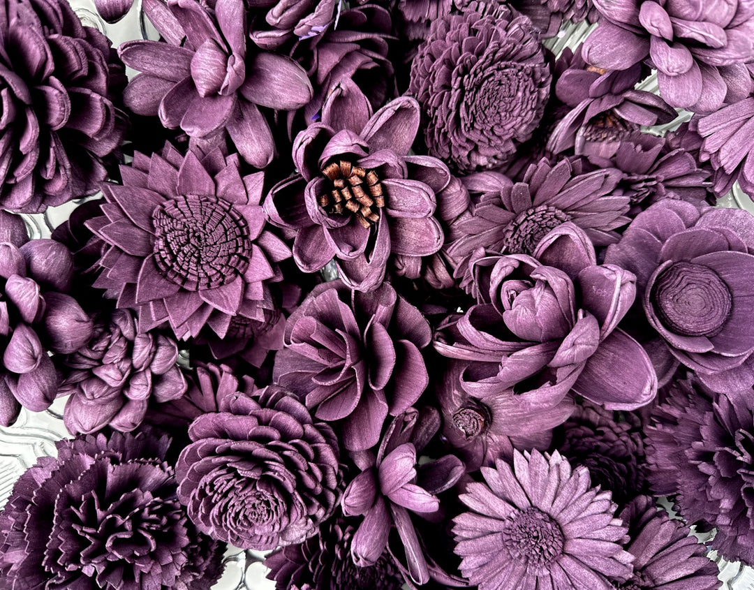 Sola Wood Flowers - Eggplant Dyed Flowers - Luv Sola Flowers
