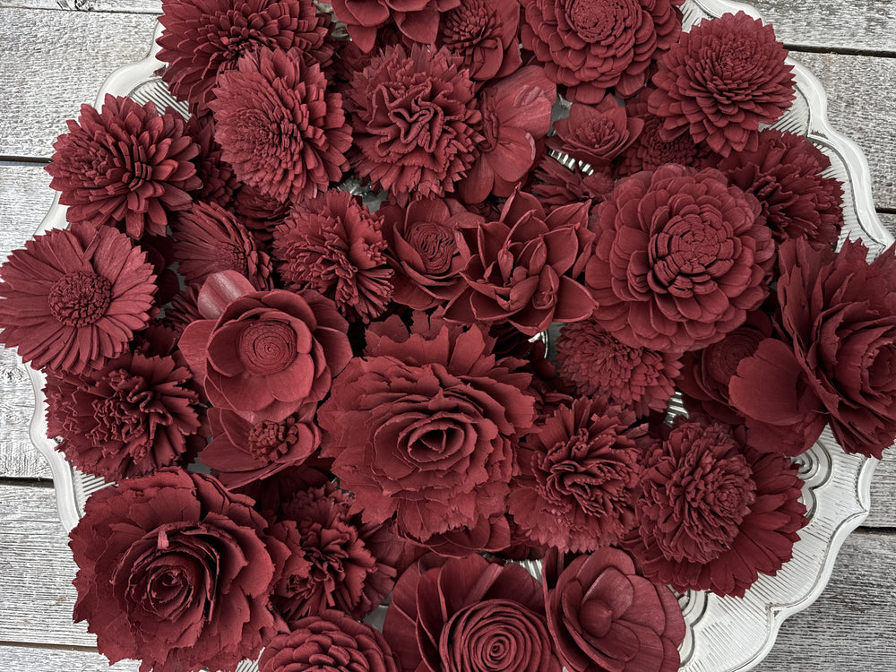 Sola Wood Flowers - Burgundy Dyed Flowers - Luv Sola Flowers
