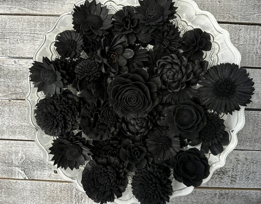 Sola Wood Flowers - Black Dyed Flowers - Luv Sola Flowers