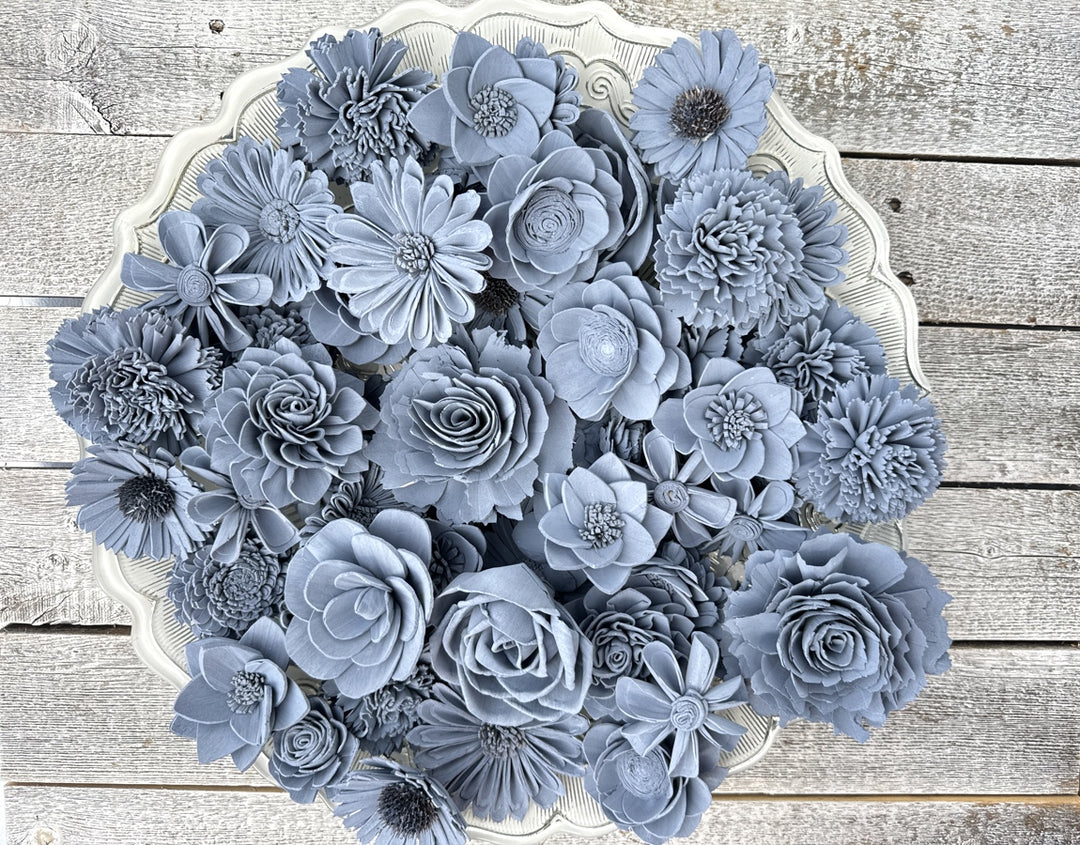 Sola Wood Flowers - Blue Jeans Dyed Flowers - Luv Sola Flowers
