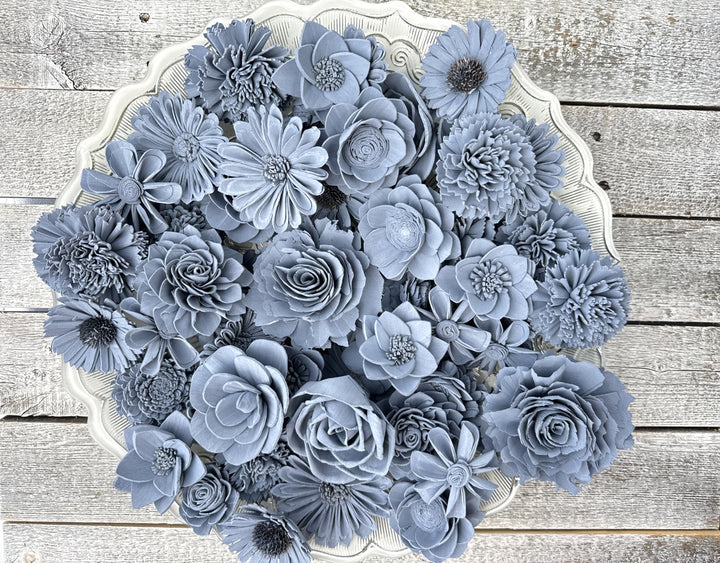 Sola Wood Flowers - Blue Jeans Dyed Flowers - Luv Sola Flowers