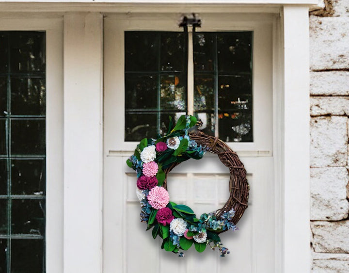 Sola Wood Flowers - Burgundy and Rose Wreath - Luv Sola Flowers