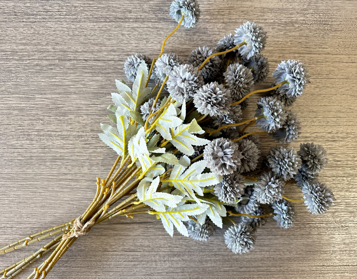 Faux Kiku Flower - Blue Gray - Luv Sola Flowers