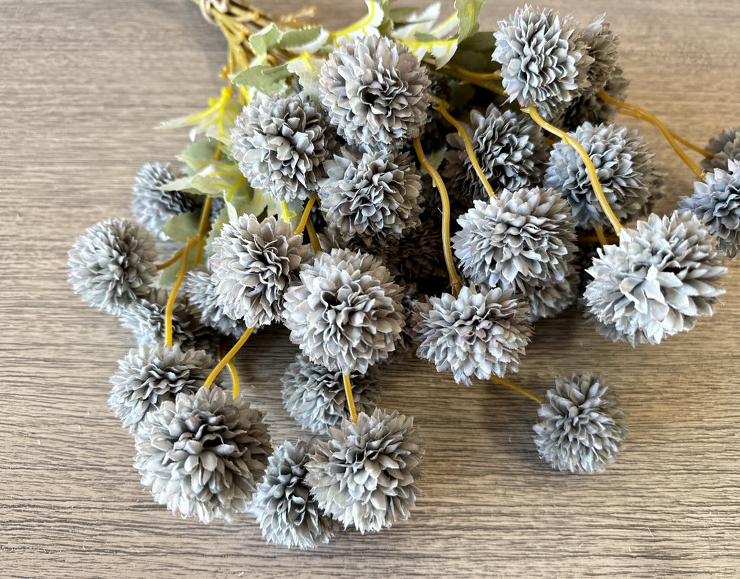 Faux Kiku Flower - Blue Gray - Luv Sola Flowers