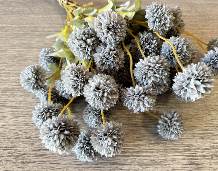 Faux Kiku Flower - Blue Gray - Luv Sola Flowers