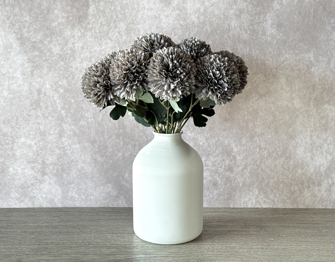 Large Faux Kiku Flower - Blue Gray - Luv Sola Flowers