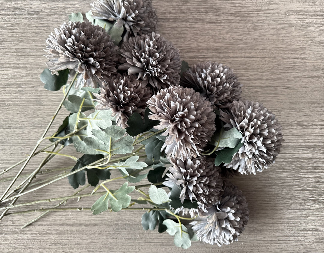 Large Faux Kiku Flower - Blue Gray - Luv Sola Flowers