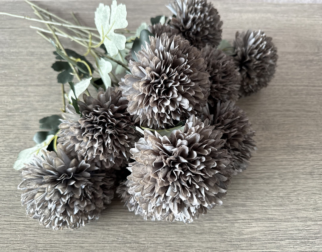 Large Faux Kiku Flower - Blue Gray - Luv Sola Flowers