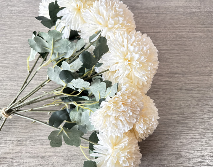 Large Faux Kiku Flower - Cream - Luv Sola Flowers