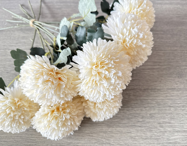 Large Faux Kiku Flower - Cream - Luv Sola Flowers