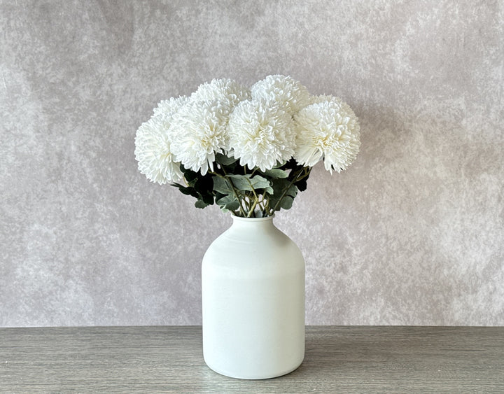 Large Faux Kiku Flower - White - Luv Sola Flowers