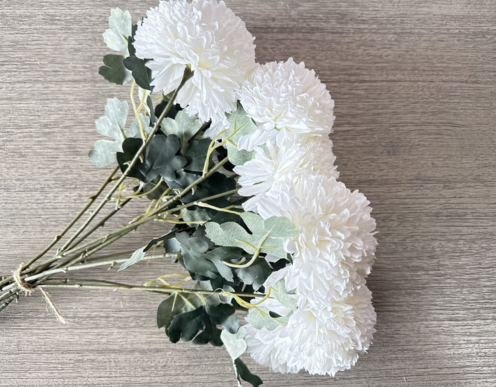 Large Faux Kiku Flower - White - Luv Sola Flowers