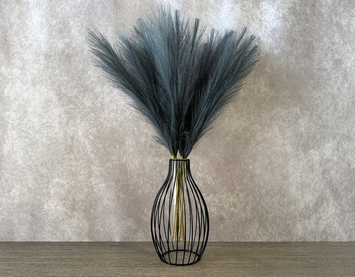 Faux Pampas Grass - Black Gray - Luv Sola Flowers