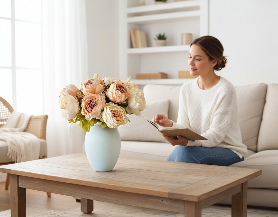 Faux Peony Arrangement - Blush - Luv Sola Flowers