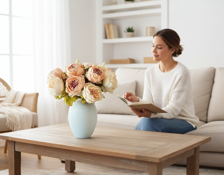 Faux Peony Arrangement - Blush - Luv Sola Flowers