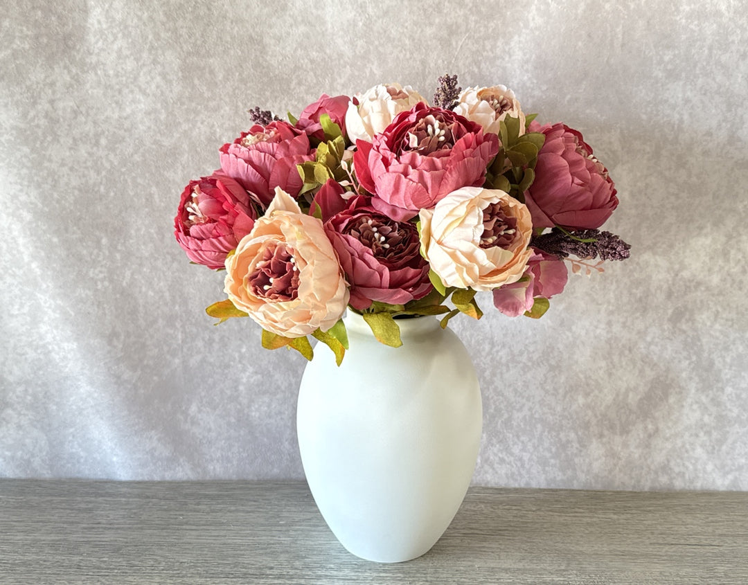 Faux Peony Arrangement - Pink - Luv Sola Flowers