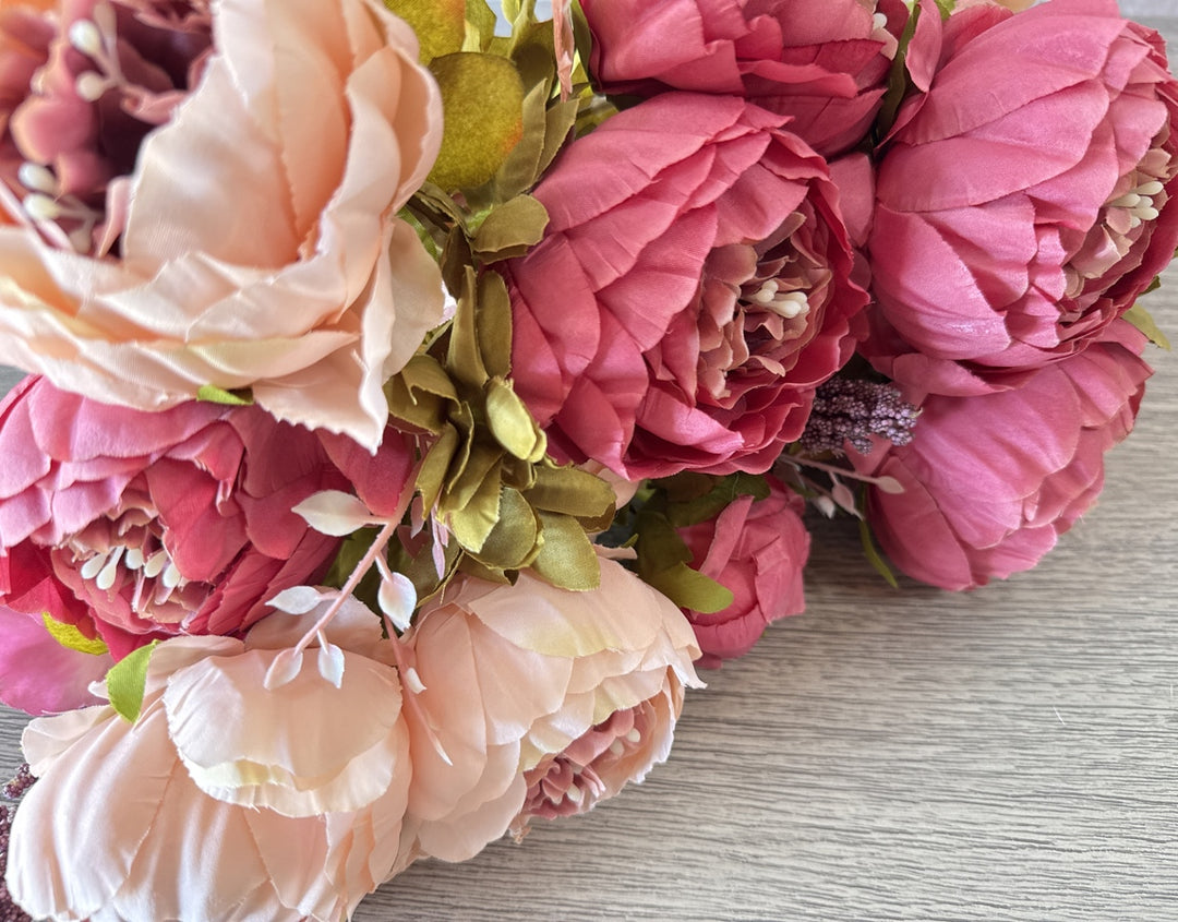 Faux Peony Arrangement - Pink - Luv Sola Flowers