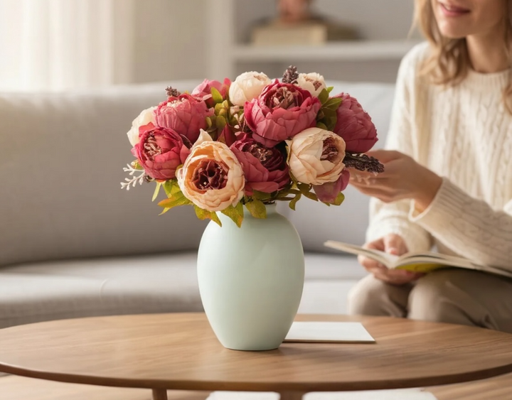Faux Peony Arrangement - Pink - Luv Sola Flowers