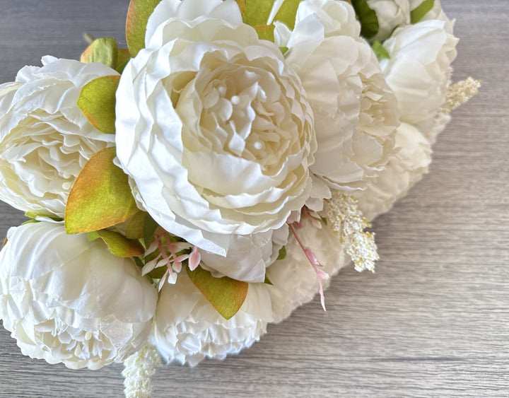 Faux Peony Arrangement - White - Luv Sola Flowers