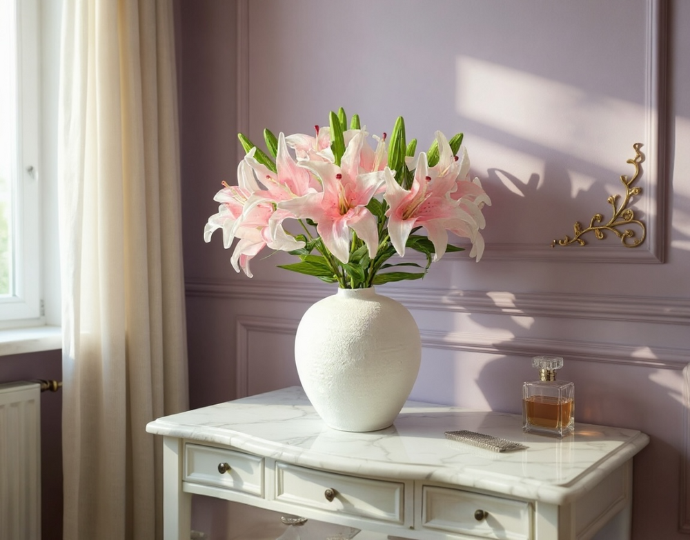 Real Touch Asiatic Lily Arrangement - Blush - Luv Sola Flowers