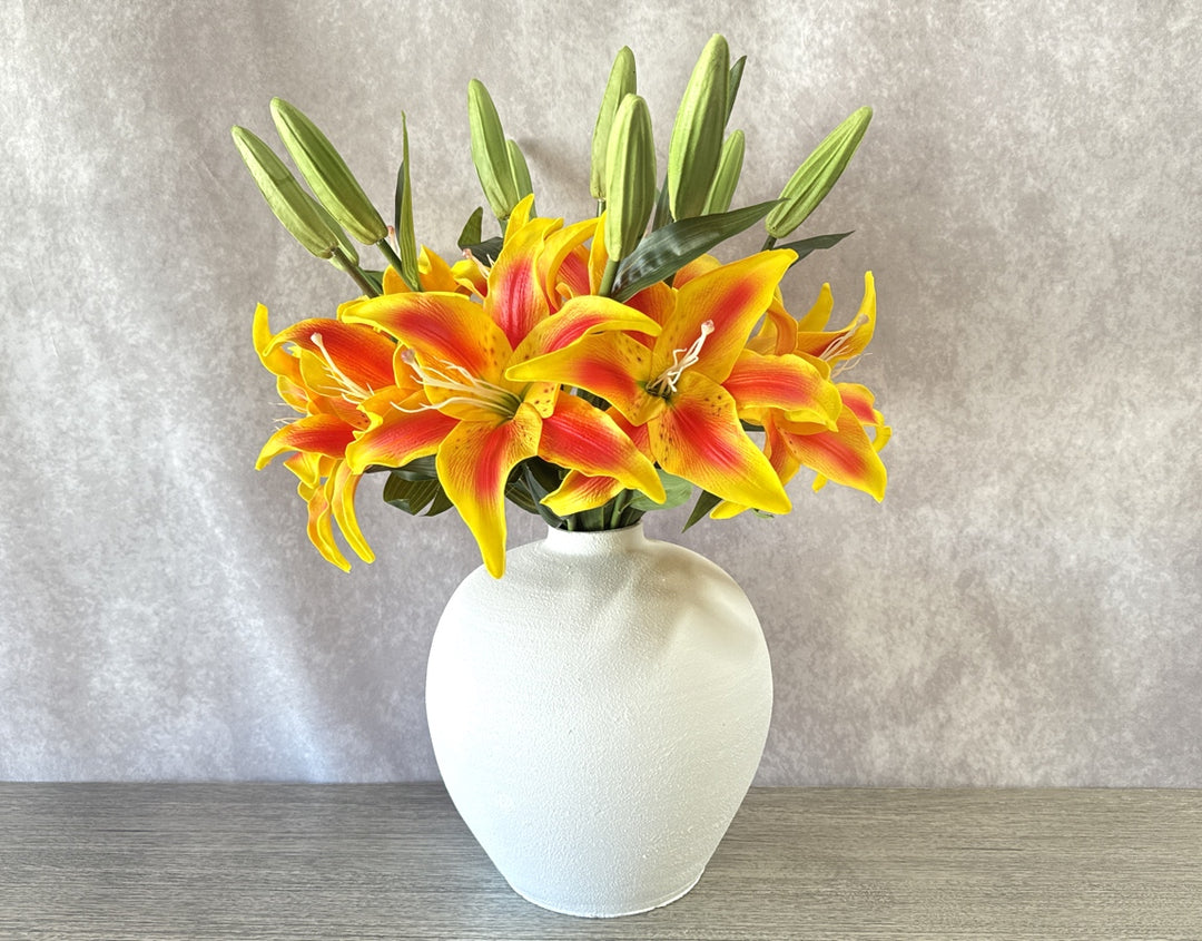 Real Touch Asiatic Lily Arrangement - Orange - Luv Sola Flowers
