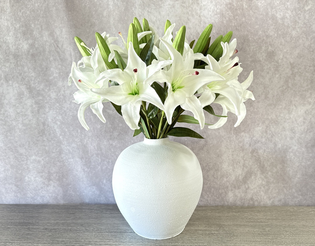 Real Touch Asiatic Lily Arrangement - White - Luv Sola Flowers