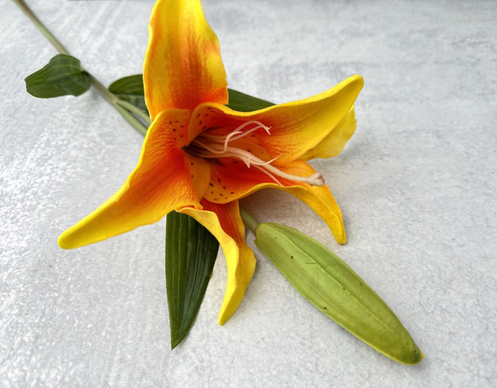 Real Touch Asiatic Lily - Orange - Luv Sola Flowers - Faux Filler