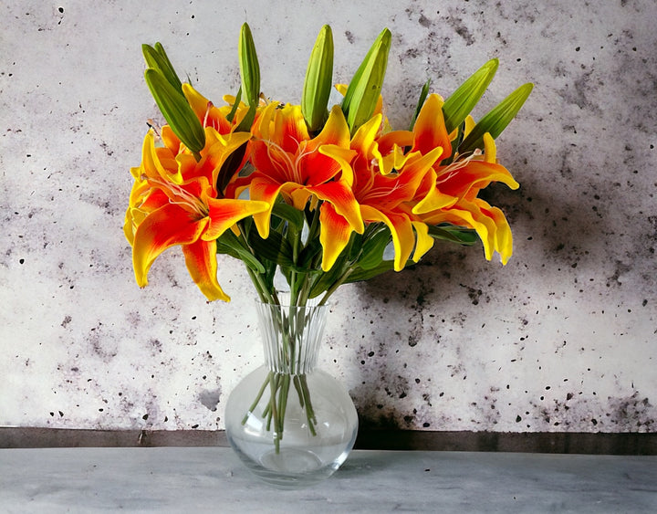 Real Touch Asiatic Lily - Orange - Luv Sola Flowers - Faux Filler