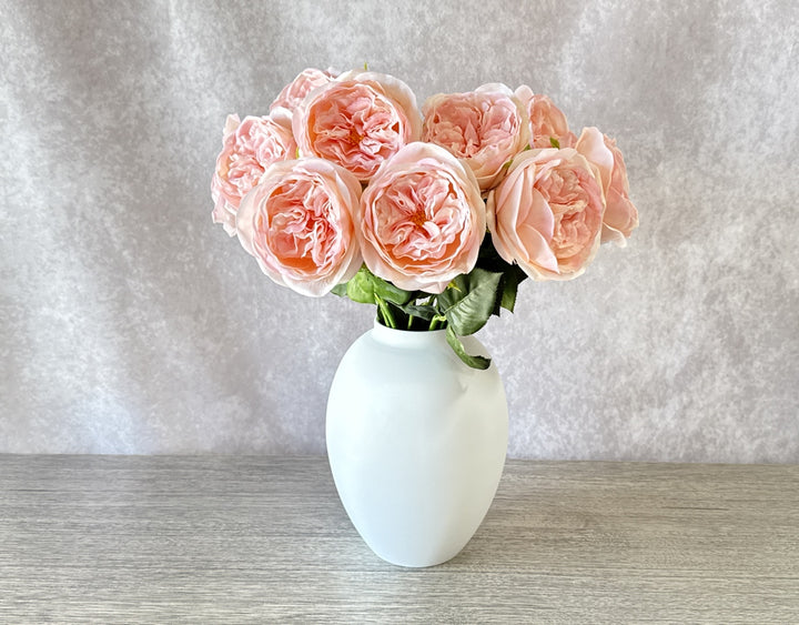 Real Touch English Rose Arrangement - Soft Pink - Luv Sola Flowers
