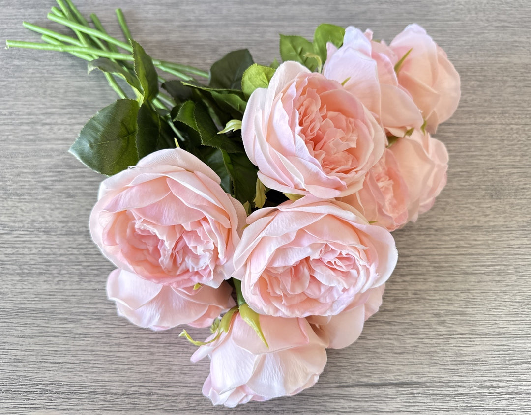 Real Touch English Rose Arrangement - Soft Pink - Luv Sola Flowers