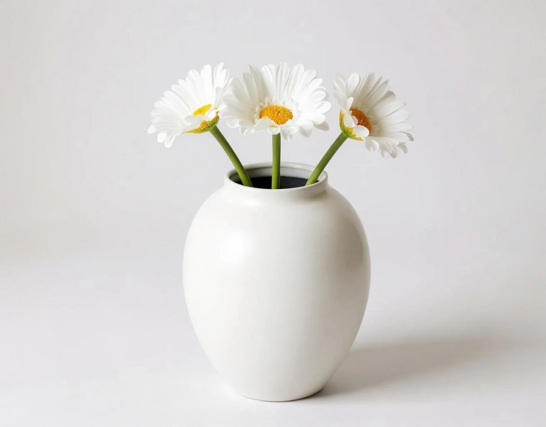 Real Touch Gerbera Daisy - White- Luv Sola Flowers - Faux Filler