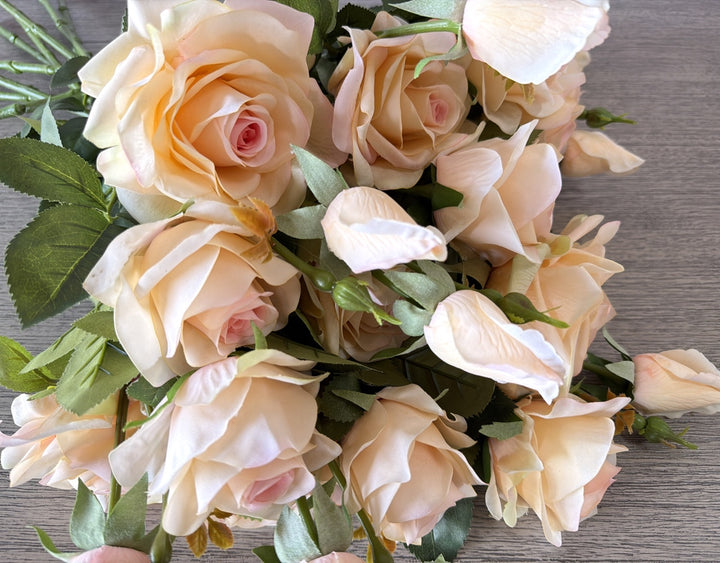 Real Touch Hybrid Tea Rose Arrangement - Blush - Luv Sola Flowers