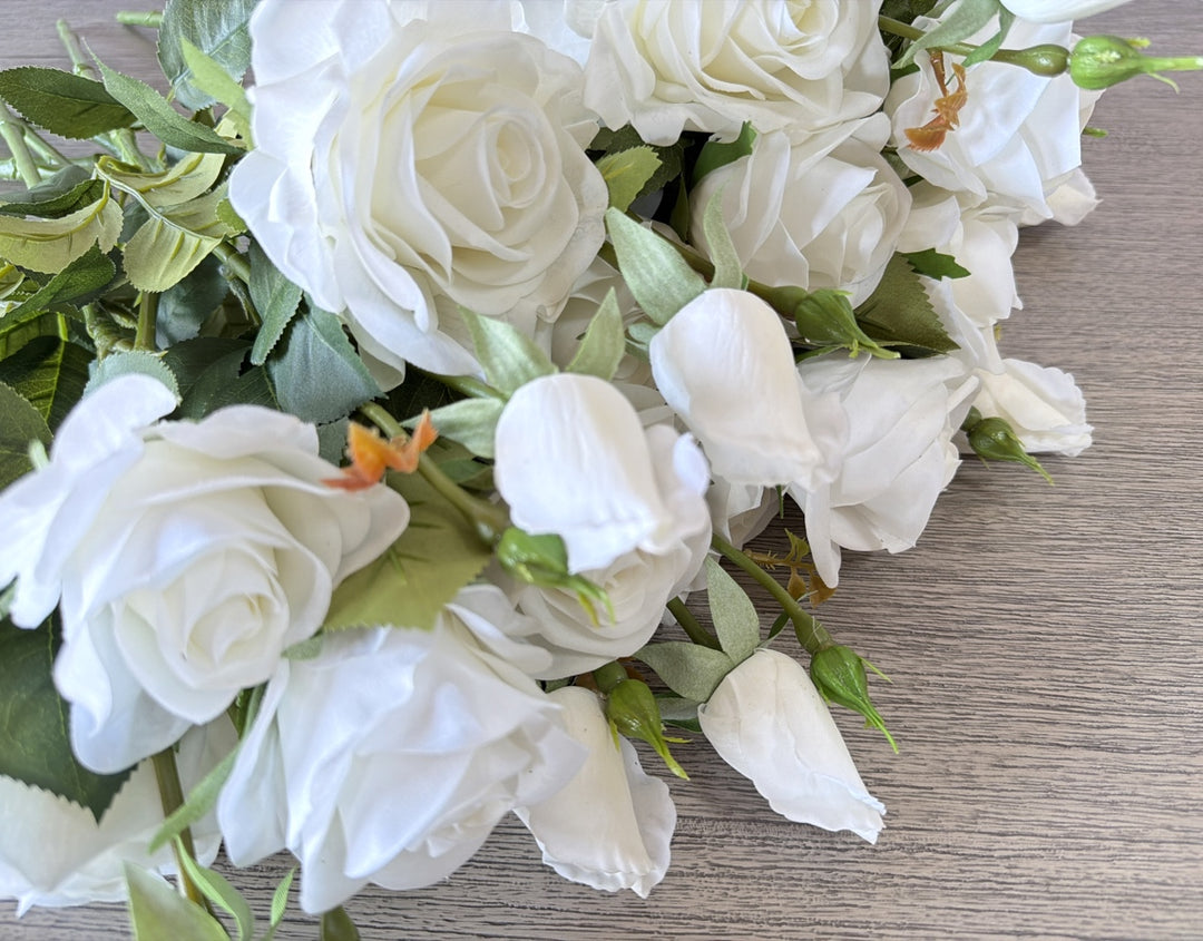 Real Touch Hybrid Tea Rose Arrangement - White - Luv Sola Flowers