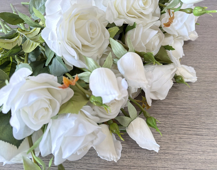 Real Touch Hybrid Tea Rose Arrangement - White - Luv Sola Flowers