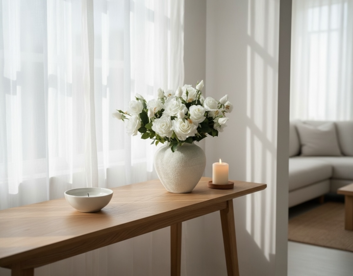 Real Touch Hybrid Tea Rose Arrangement - White - Luv Sola Flowers