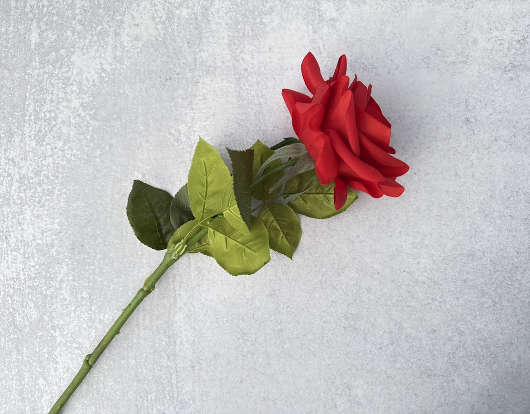 Real Touch Hybrid Tea Rose - Red - Luv Sola Flowers - Faux Filler