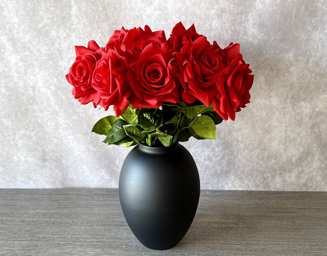 Real Touch Hybrid Tea Rose - Red - Luv Sola Flowers - Faux Filler