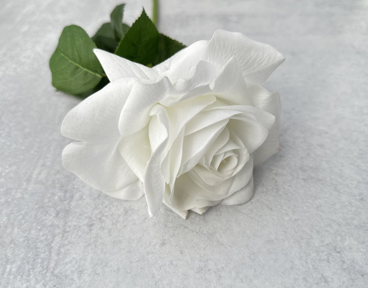 Real Touch Hybrid Tea Rose - White - Luv Sola Flowers - Faux Filler