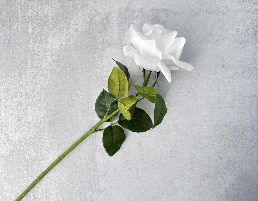 Real Touch Hybrid Tea Rose - White - Luv Sola Flowers - Faux Filler
