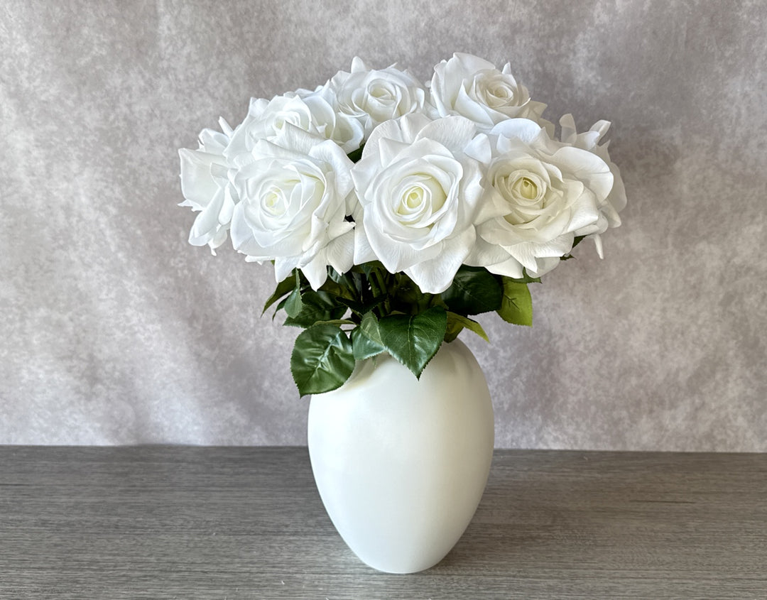 Real Touch Hybrid Tea Rose - White - Luv Sola Flowers - Faux Filler