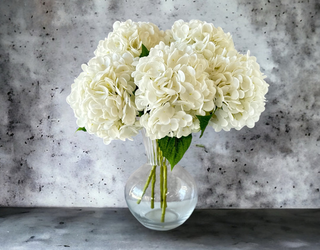 Real Touch Hydrangea - White - Luv Sola Flowers - Faux Filler