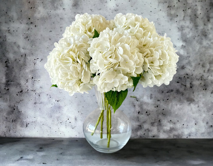 Real Touch Hydrangea - White - Luv Sola Flowers - Faux Filler