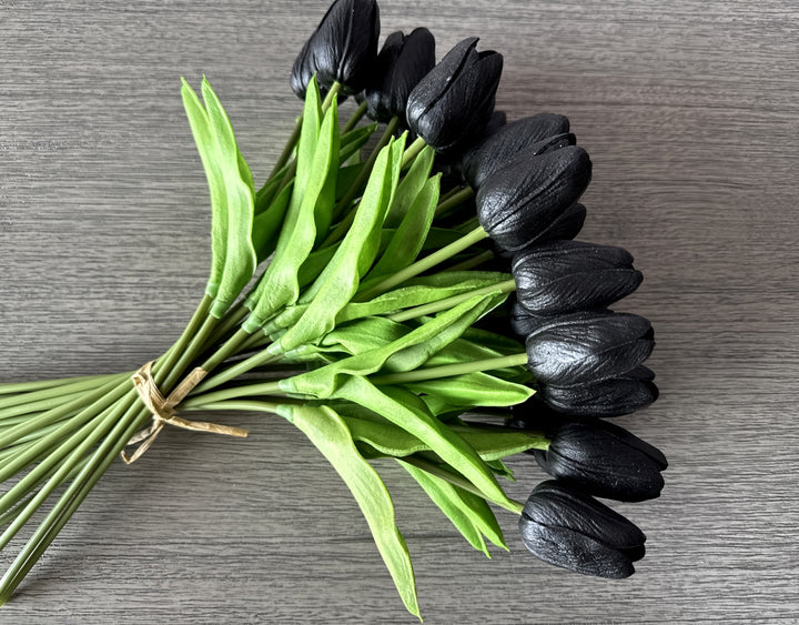 Real Touch Mini Tulip - Black - Luv Sola Flowers