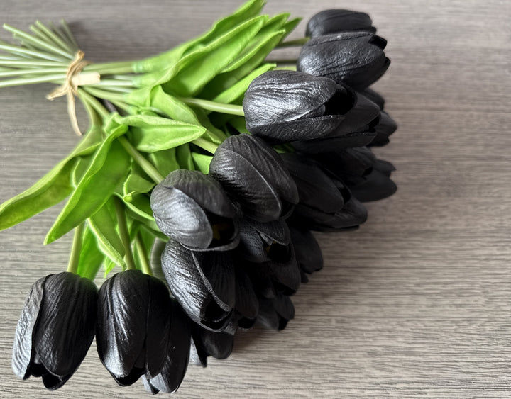 Real Touch Mini Tulip - Black - Luv Sola Flowers