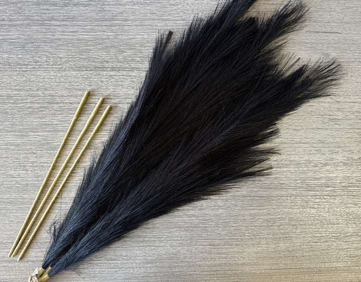 Tall Faux Pampas Grass - Black - Luv Sola Flowers