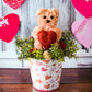 Sola Wood Flowers - Valentine's Day Bear Pink - Luv Sola Flowers