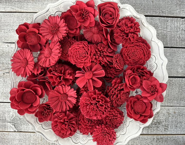 Sola Wood Flowers - Ruby Red Dyed Flowers - Luv Sola Flowers