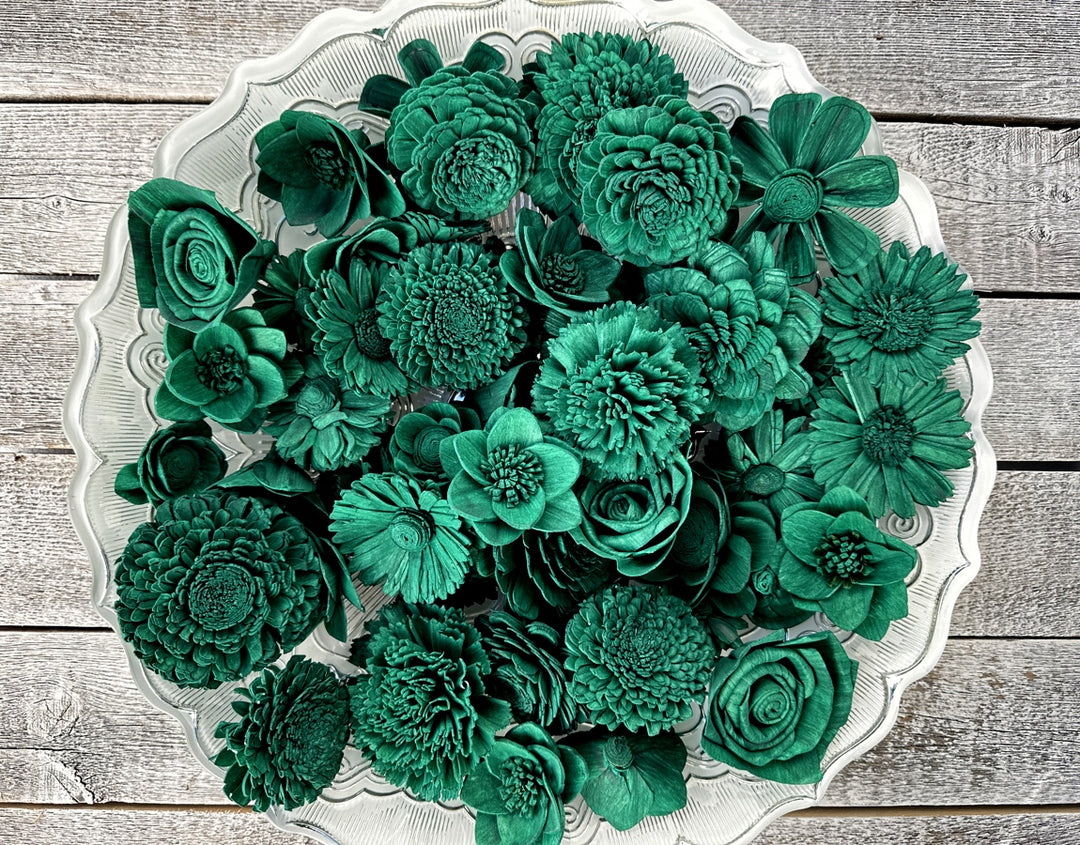 Sola Wood Flowers - Forest Green Dyed Flowers - Luv Sola Flowers